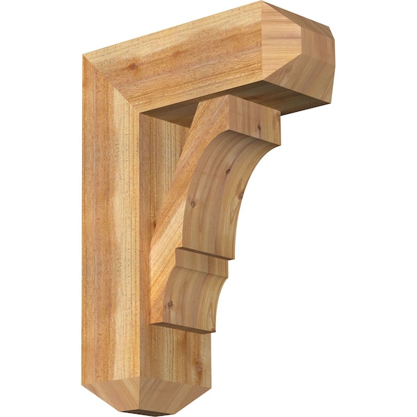 Ekena Millwork Balboa Craftsman Rough Sawn Bracket w/ Offset Brace, Western Red Cedar, 8"W x 20"D x 28"H BKT0806X20X28BOA04RWR - main